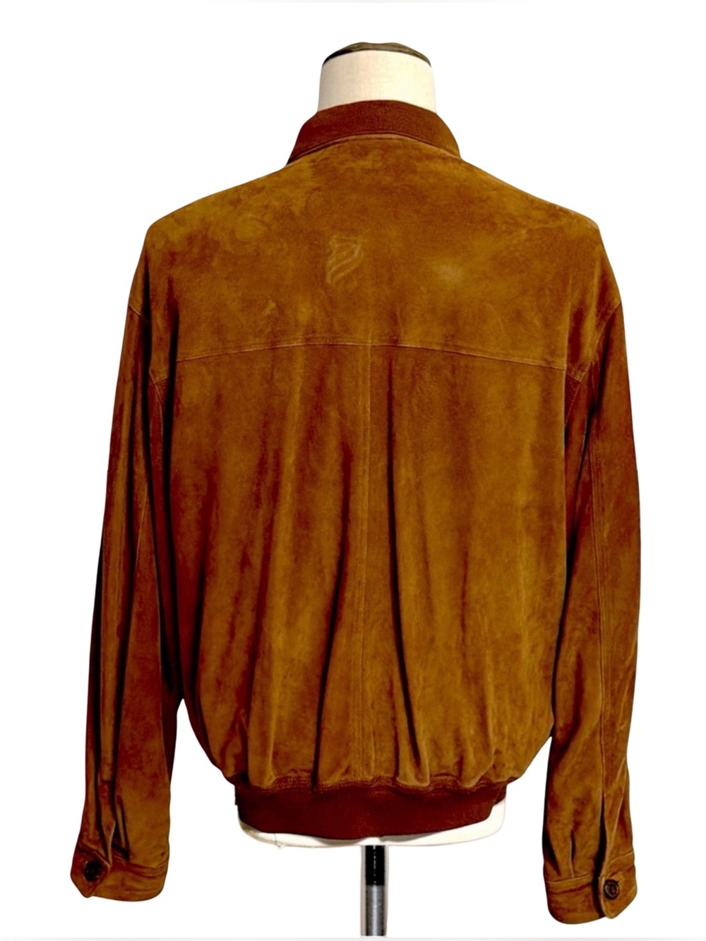 Sulka Men’s Brown Suede Leather Bomber Jacket | Size 44 | Luxury | Zip Front - Picture 2 of 16